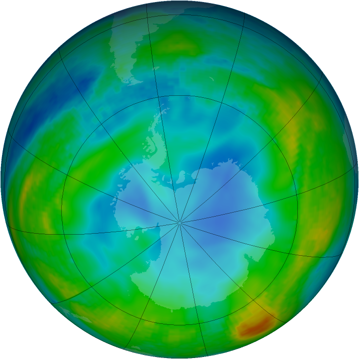 Antarctic ozone map for 19 June 1994
